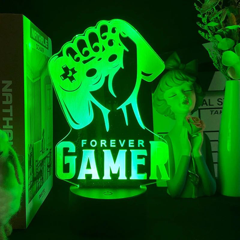 مصباح LED RGB لغرفة الألعاب | إضاءة نيون ليلية Game Over