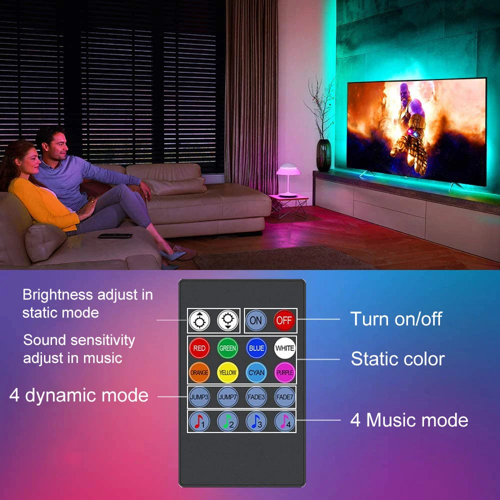 RGB TV Backlight LED Strip – Music Sync Ambient Lighting
