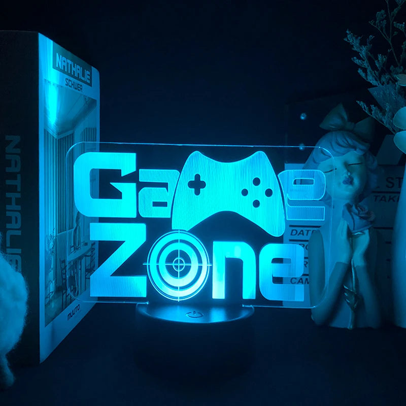 مصباح LED RGB لغرفة الألعاب | إضاءة نيون ليلية Game Over