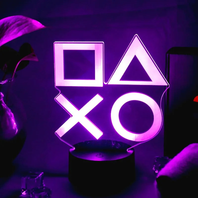 مصباح LED RGB لغرفة الألعاب | إضاءة نيون ليلية Game Over