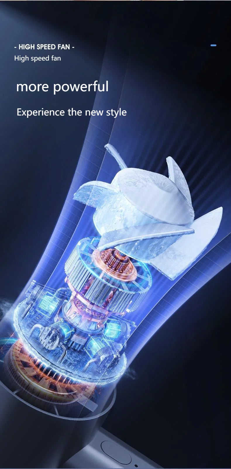 مروحة تبريد توربو محمولة - مروحة يدوية صغيرة قابلة لإعادة الشحن عبر USB بـ 100 سرعة مع شاشة LED