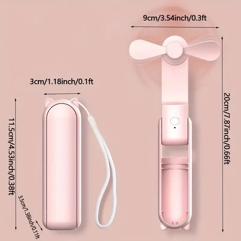 مروحة صغيرة محمولة – مروحة تبريد قابلة للطي قابلة لإعادة الشحن عبر USB 🌬️✨