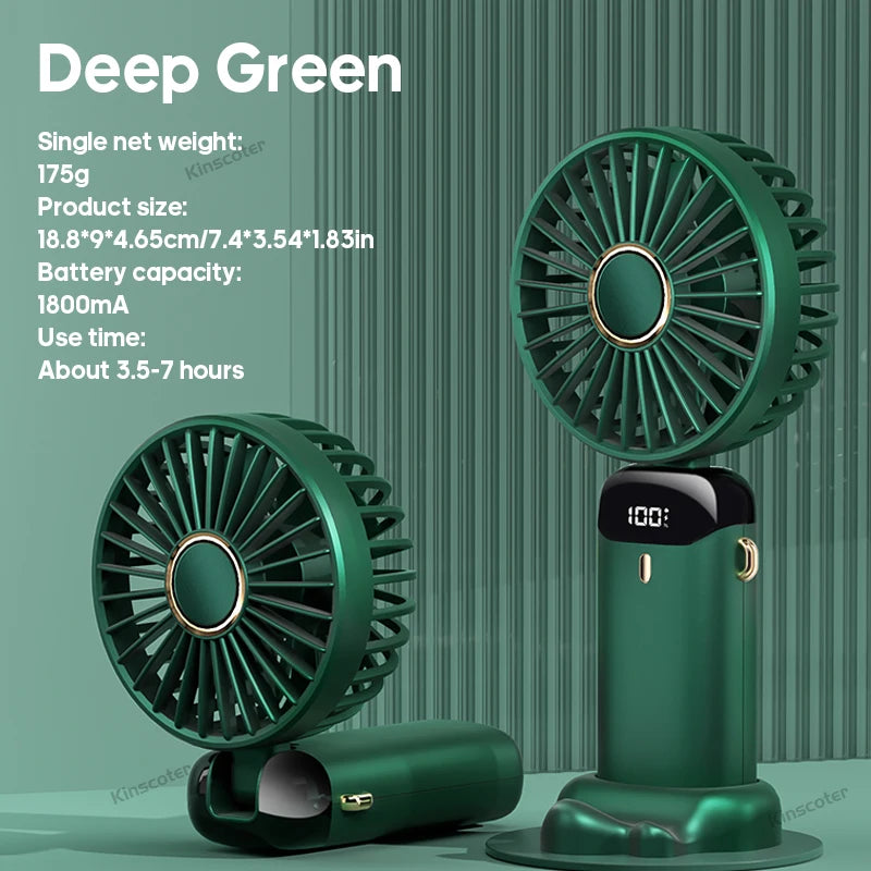 Portable Foldable Mini Fan with Phone Stand & LED Display
USB-C