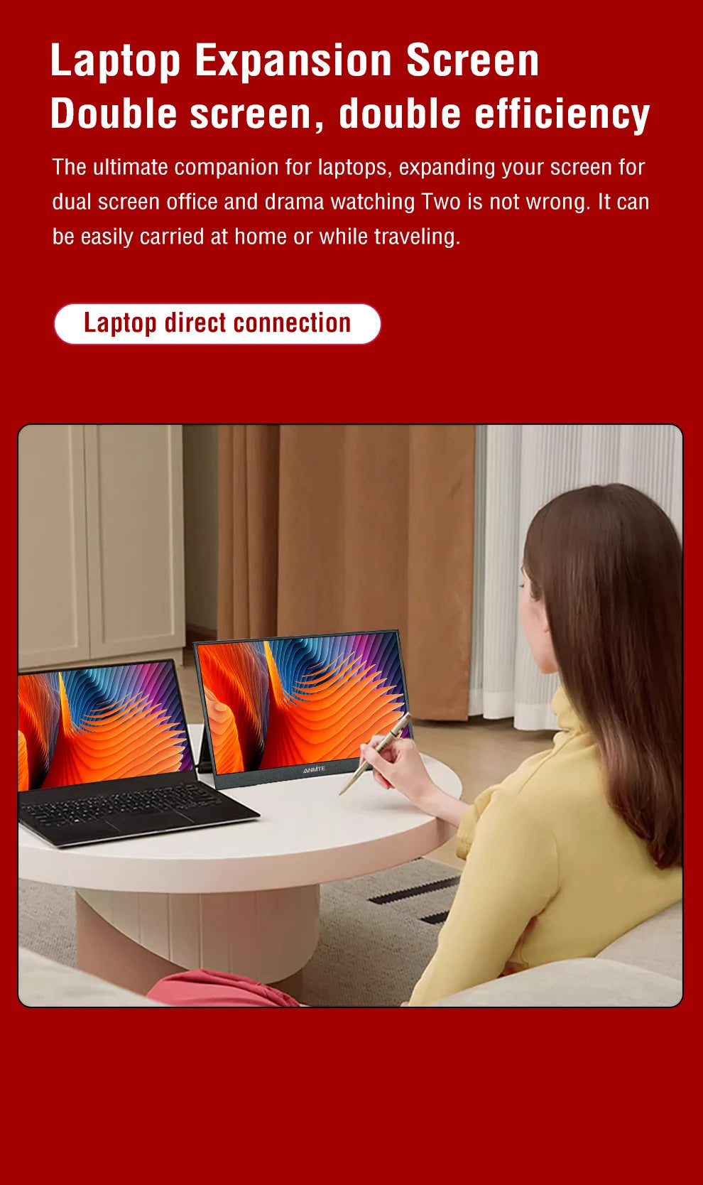 شاشة لمس محمولة بحجم 14 بوصة | 1920×1200 IPS HDR10 USB-C HDMI شاشة ألعاب 💻