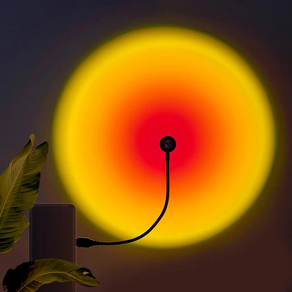 USB Sunset Projection Lamp for Aesthetic Room Lighting