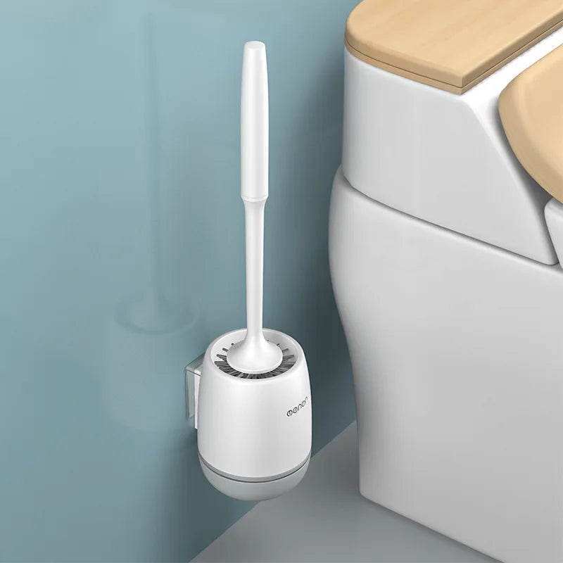 Silicone Toilet Brush Set │ Quick Dry Bathroom Cleaner │ Modern Wall Mounted Brush