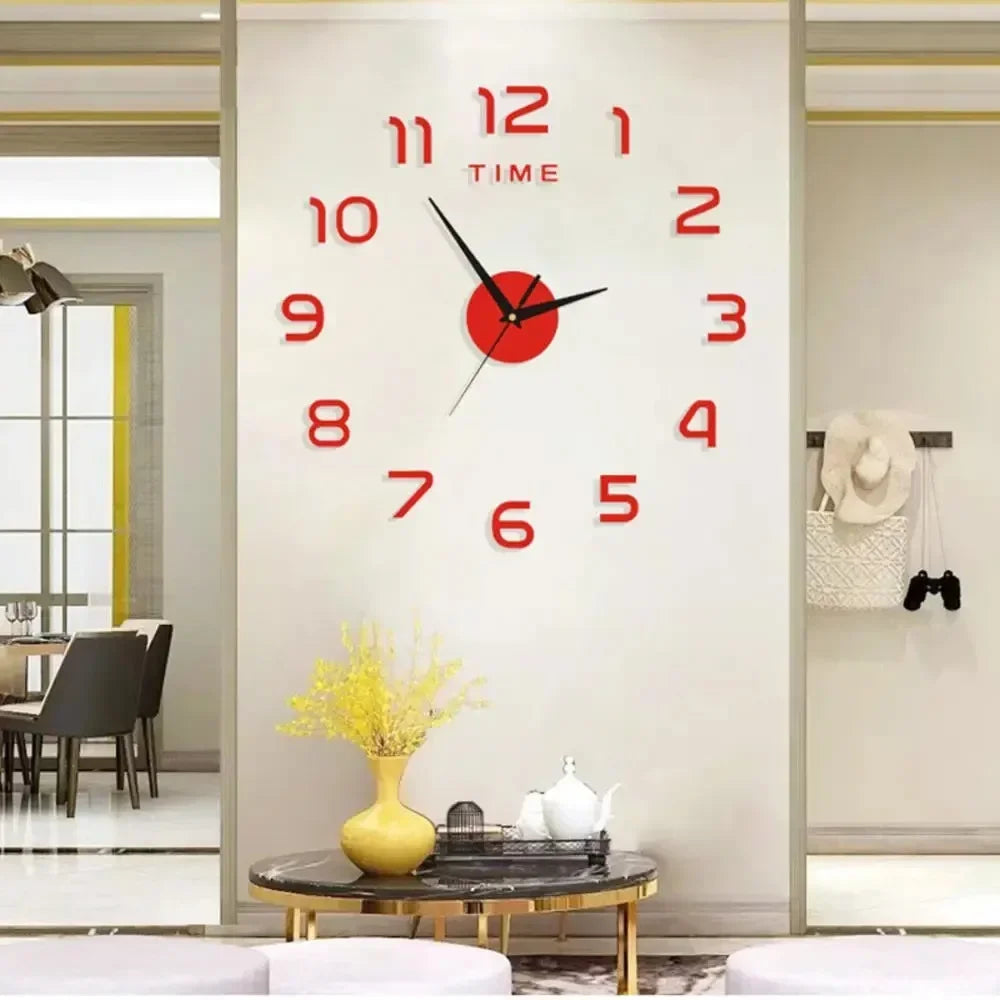 DIY Acrylic Wall Clock │ Frameless Mirror Decor │ Modern Living Room Clock