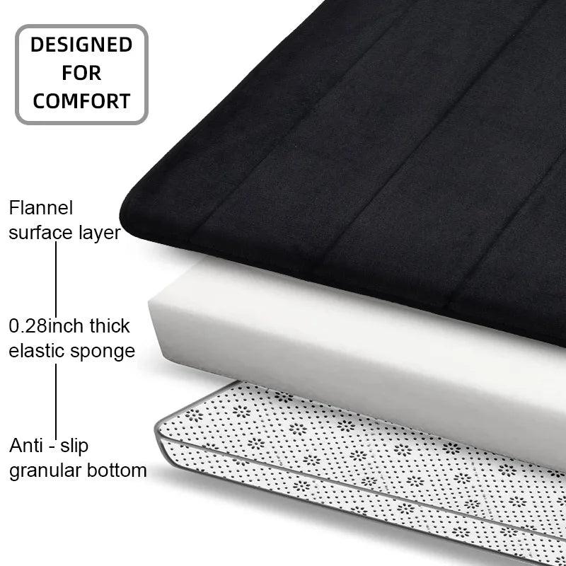 Quick Dry Bathroom Mat │ Soft Anti-Skid Bath Rug │ Modern Absorbent Floor Mat