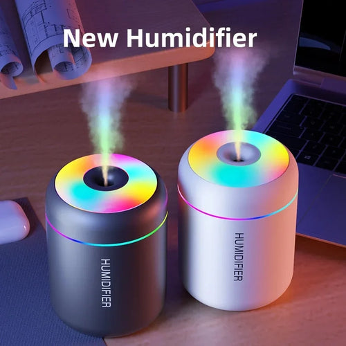 Aura Mist Mini USB Humidifier & Aroma Diffuser with LED Light
