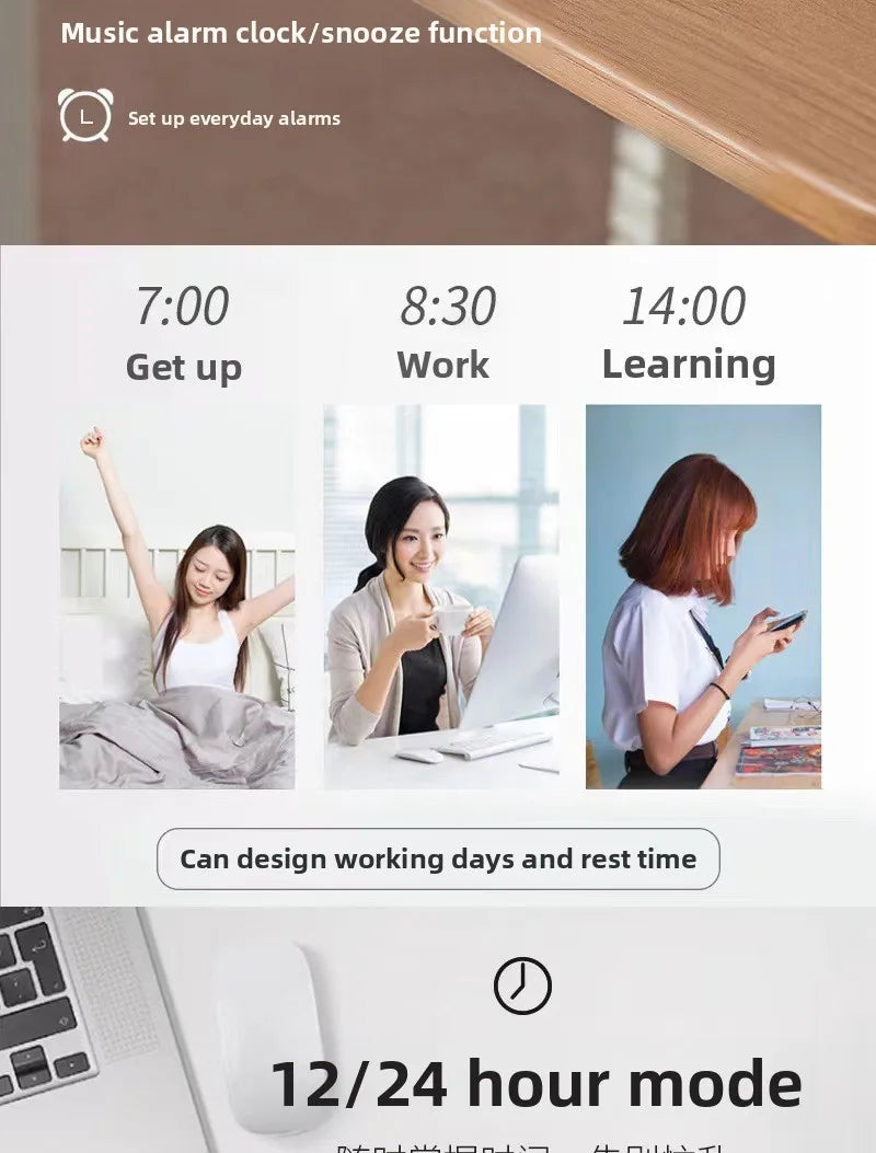 Smart LED Alarm Clock – Modern Digital Desk & Bedroom Display ⏰✨
