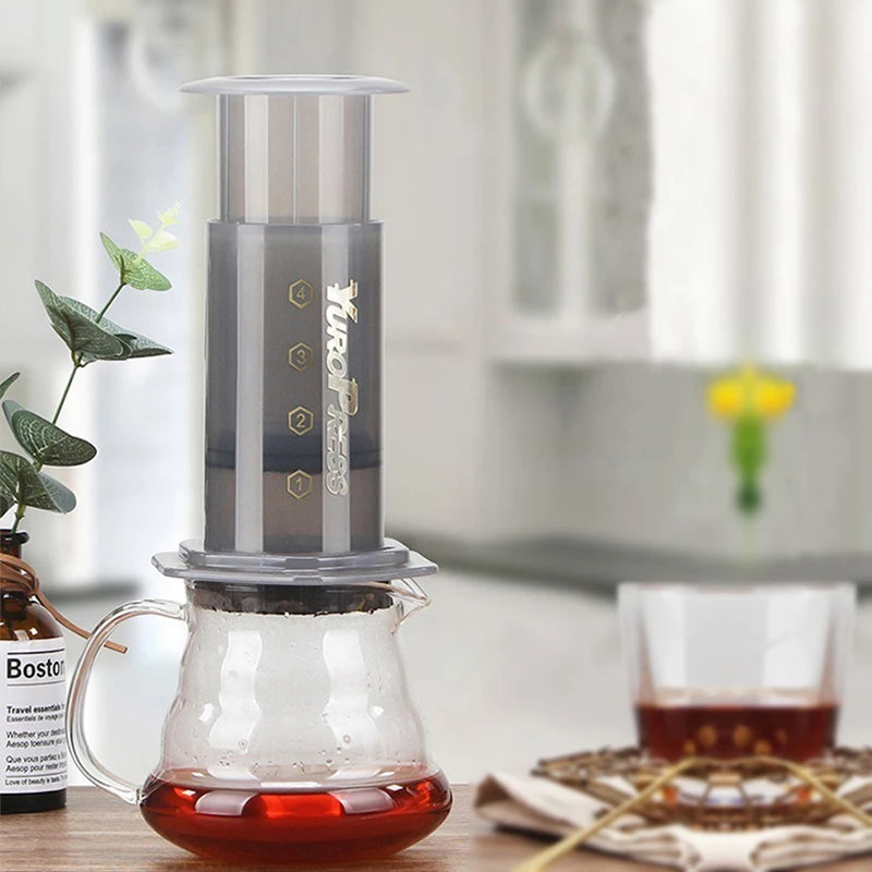 صانعة قهوة الإسبريسو المحمولة – مكبس قهوة للسفر بأسلوب الباريستا ☕✨