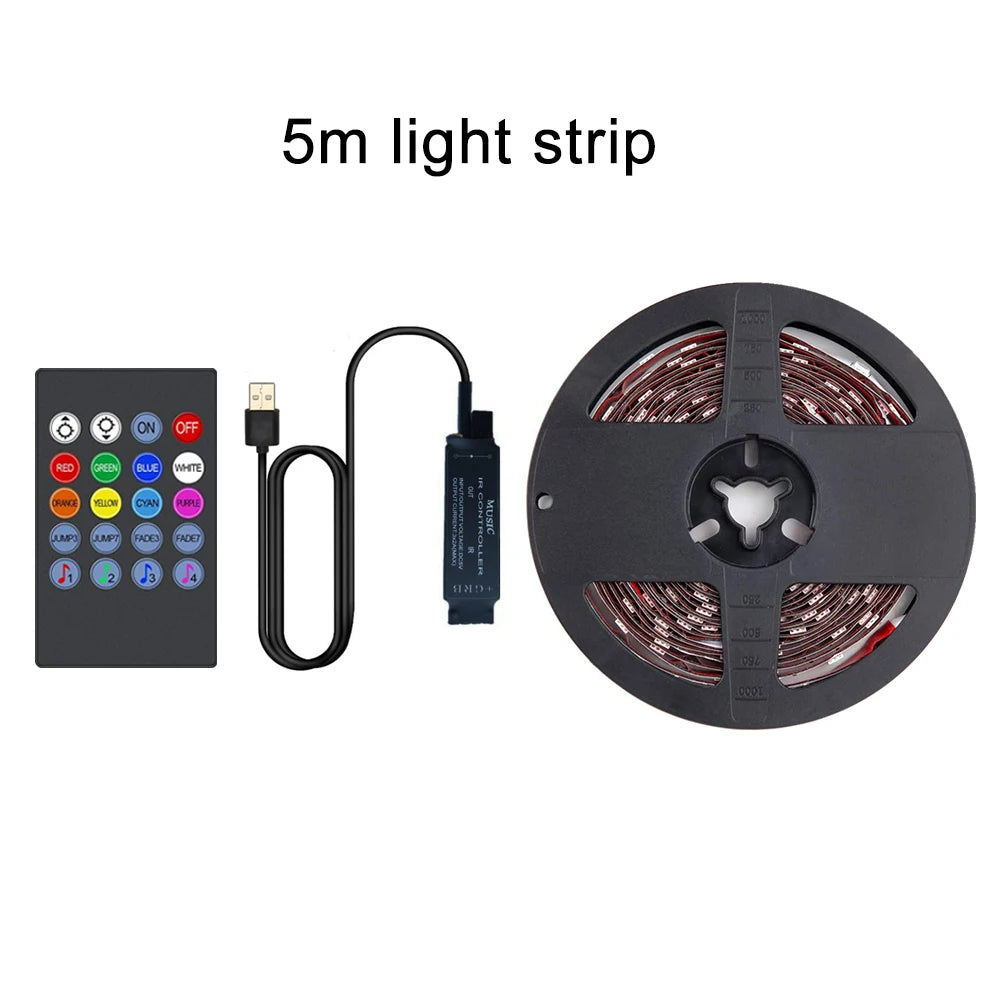 شريط إضاءة LED لخلفية التلفزيون بتقنية RGB - إضاءة محيطية متزامنة مع الموسيقى