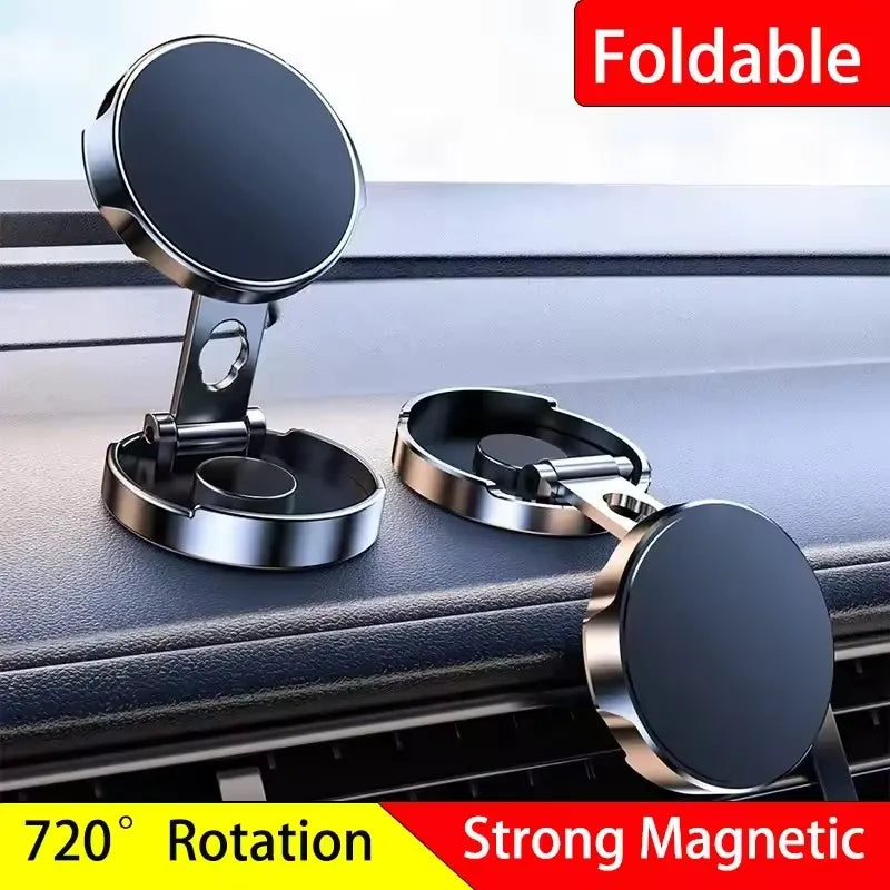 720° Magnetic Car Phone Holder │ Foldable Universal Dashboard Mount │ Strong Magnetic Stand