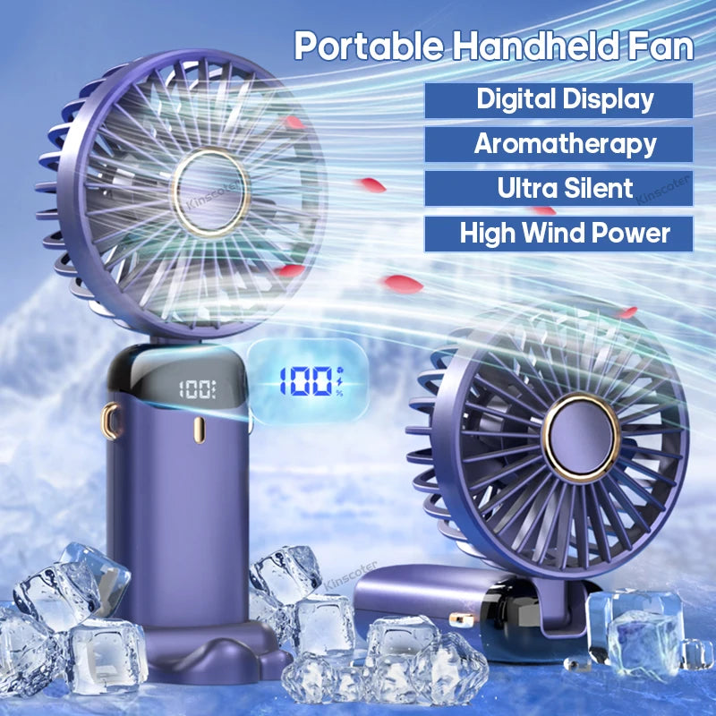Portable Foldable Mini Fan with Phone Stand & LED Display
USB-C