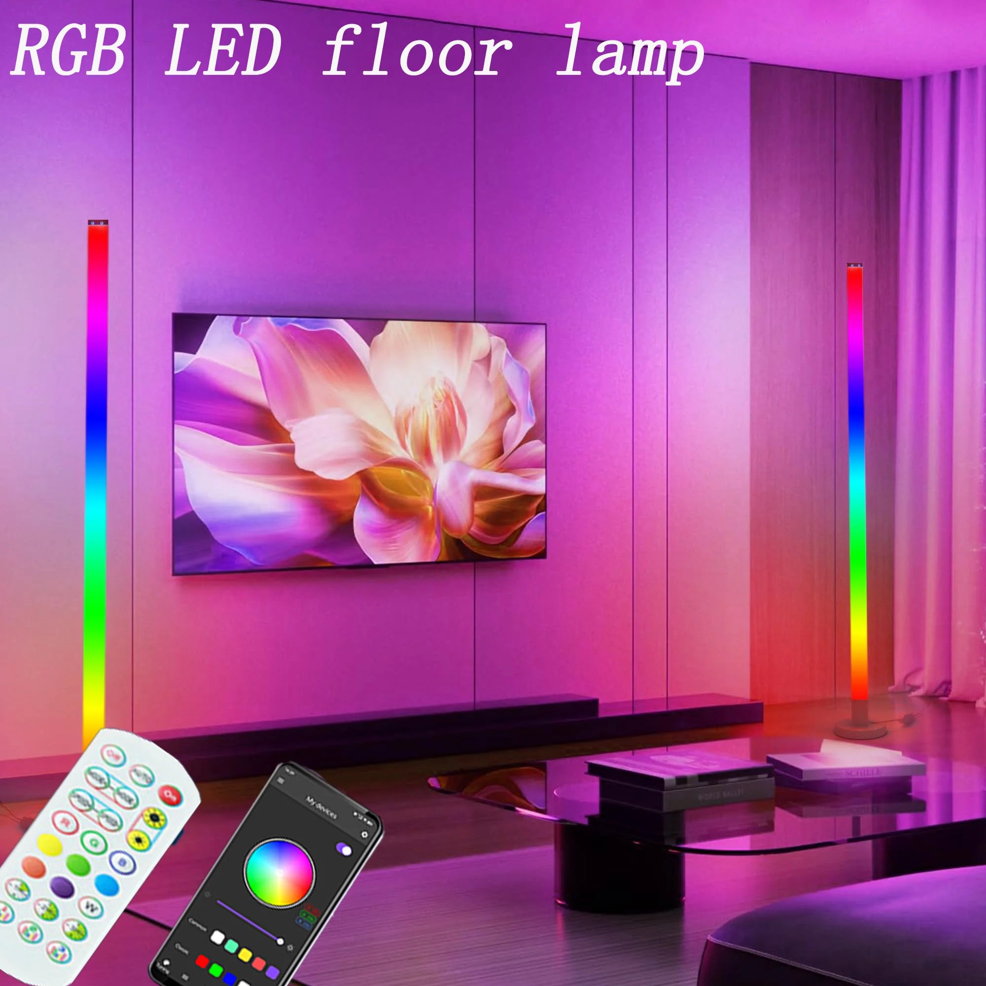 Smart RGB Corner Floor Lamp – APP Controlled Modern LED Mood Light for Gaming & Bedroom 🌈✨