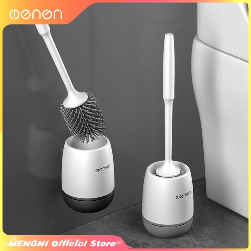 Silicone Toilet Brush Set │ Quick Dry Bathroom Cleaner │ Modern Wall Mounted Brush