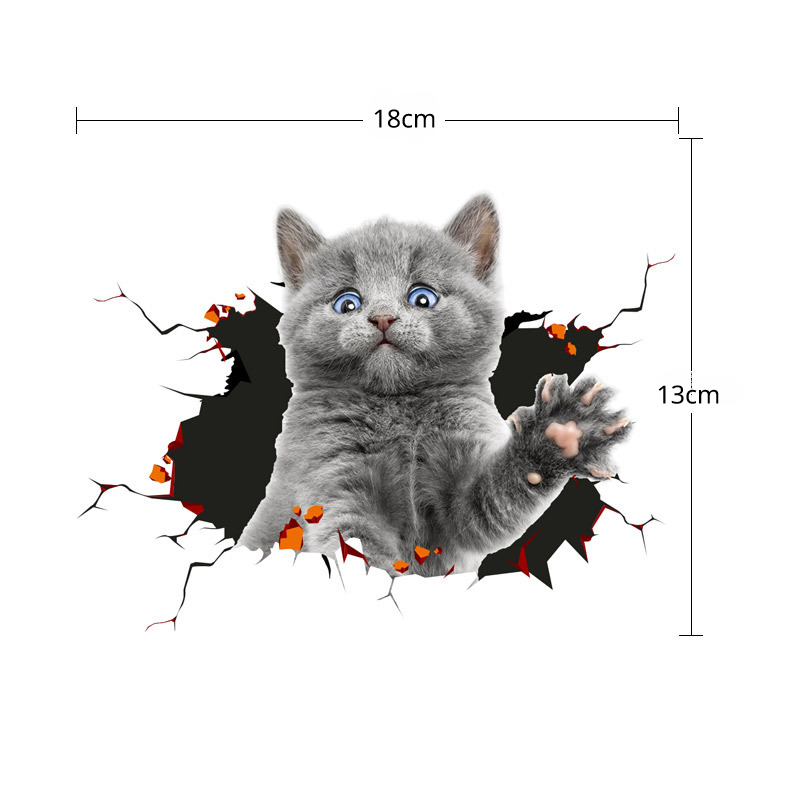 3D Cute Cat Car Sticker | Funny Peeking Vinyl Decal