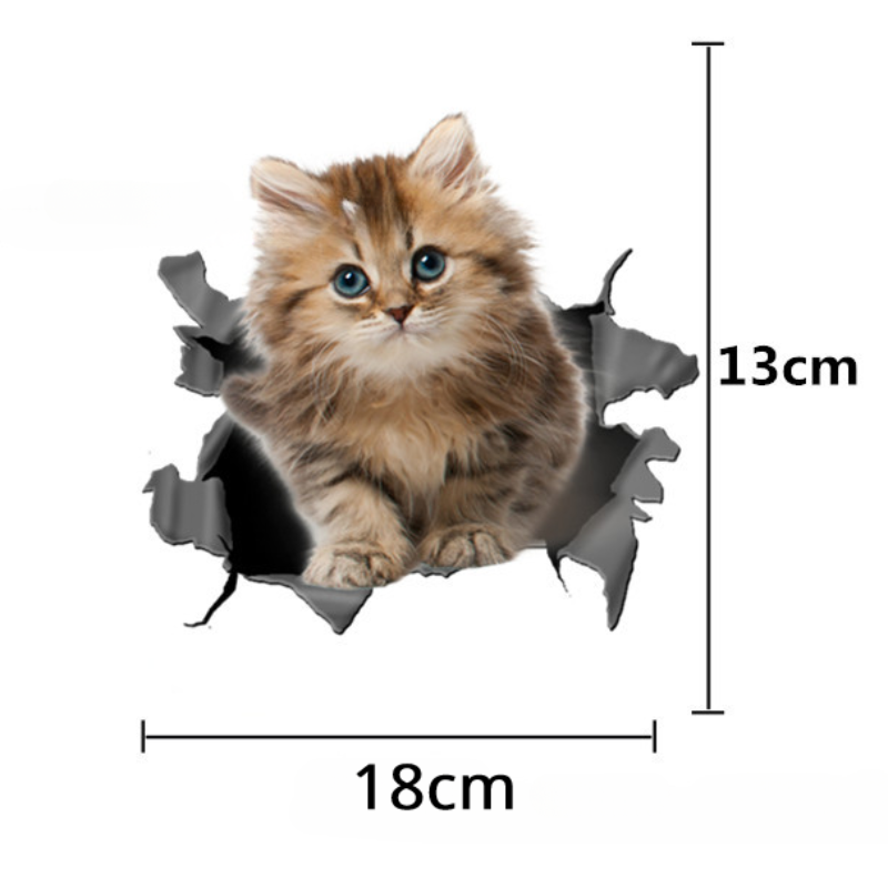 3D Cute Cat Car Sticker | Funny Peeking Vinyl Decal