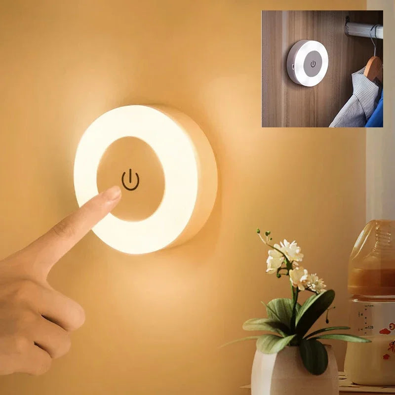 مصباح LED ليلي قابل لإعادة الشحن عبر USB | مصباح محمول لديكور غرفة النوم