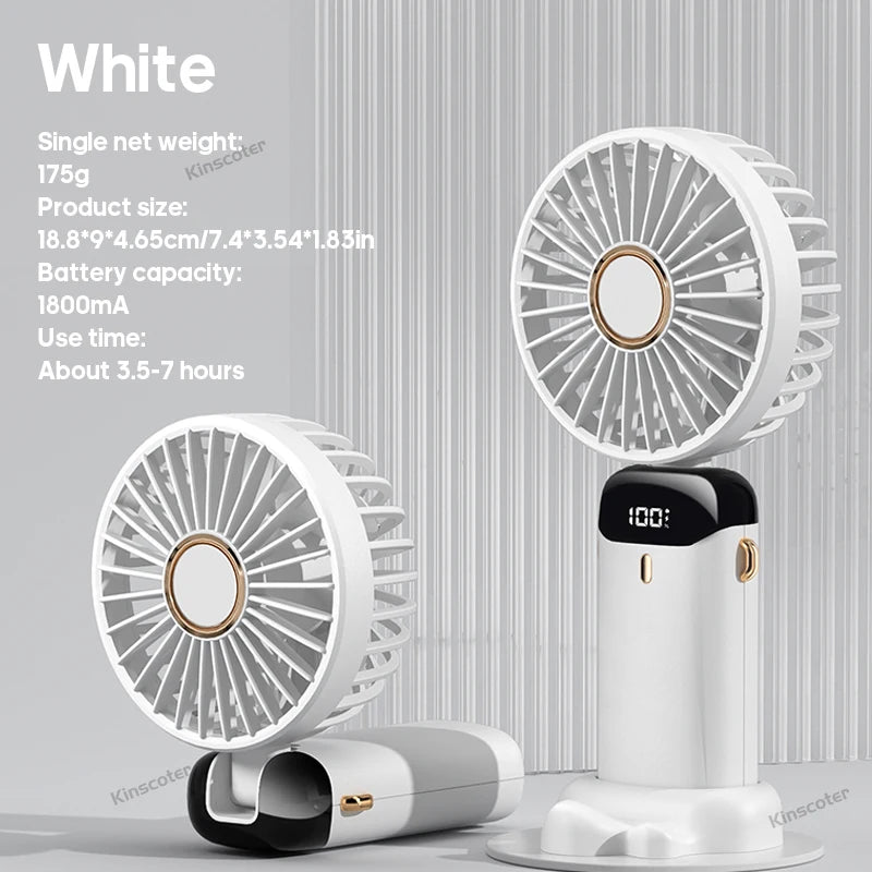 Portable Foldable Mini Fan with Phone Stand & LED Display
USB-C
