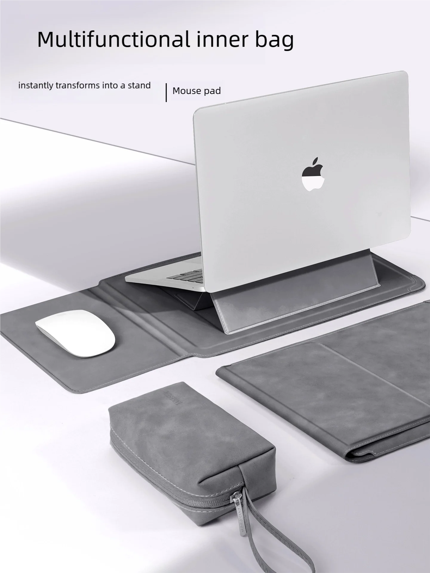 Premium Laptop Sleeve Case with Stand | PU Leather Notebook Bag for MacBook, Huawei, Dell & HP | 13-16 Inch
