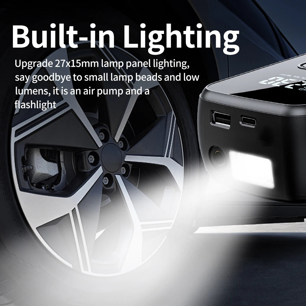 Wireless Portable Air Pump Tire Inflator 🚗💨
Intelligent Digital Display