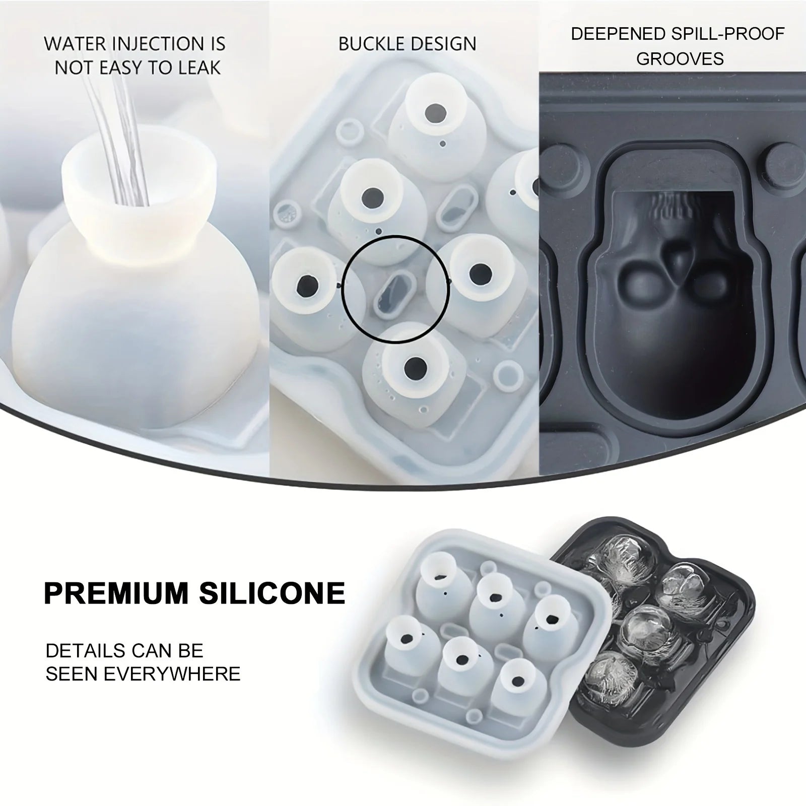 Skull Ice Ball Mold | 3D Silicone Horror Ice Tray