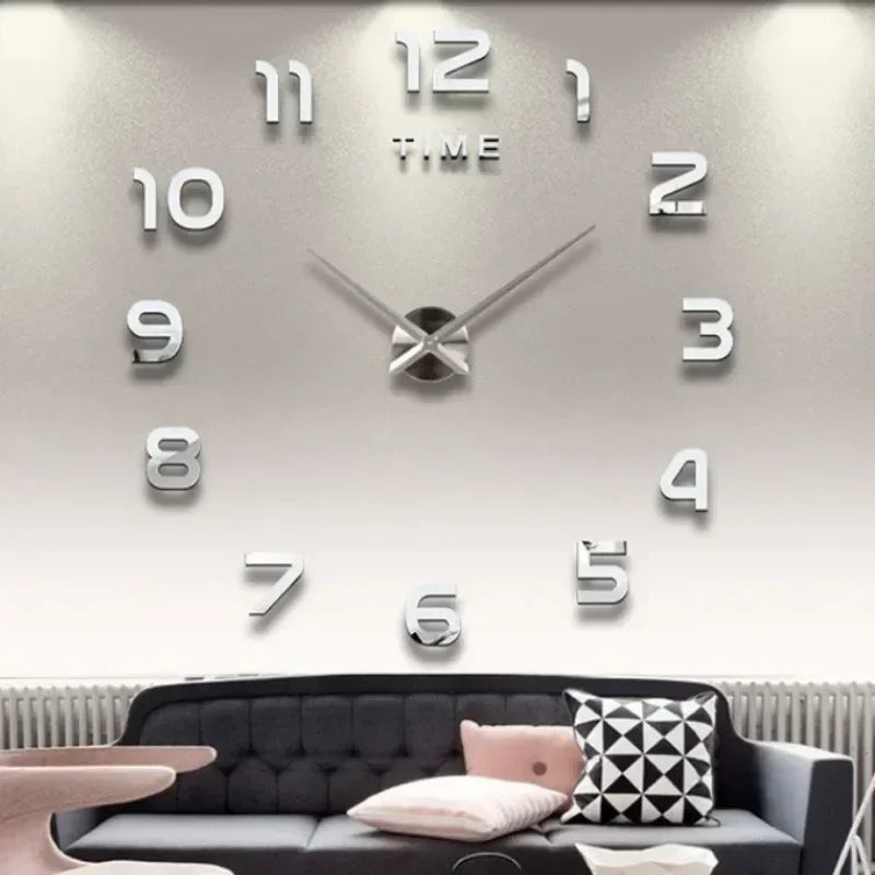 DIY Acrylic Wall Clock │ Frameless Mirror Decor │ Modern Living Room Clock