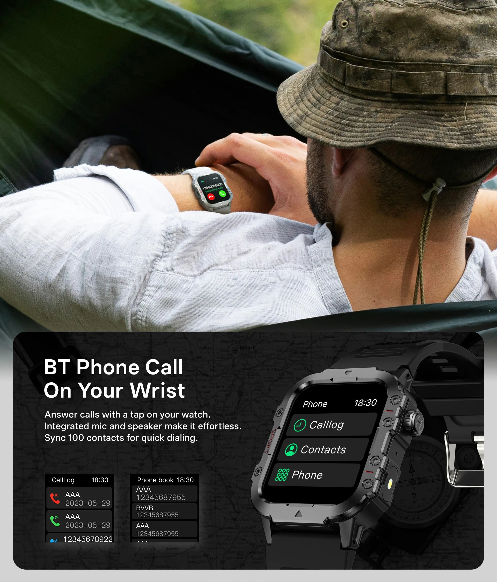 2026 Military Smart Watch for Men ｜ Outdoor Fitness Bluetooth Call Smartwatch ⌚