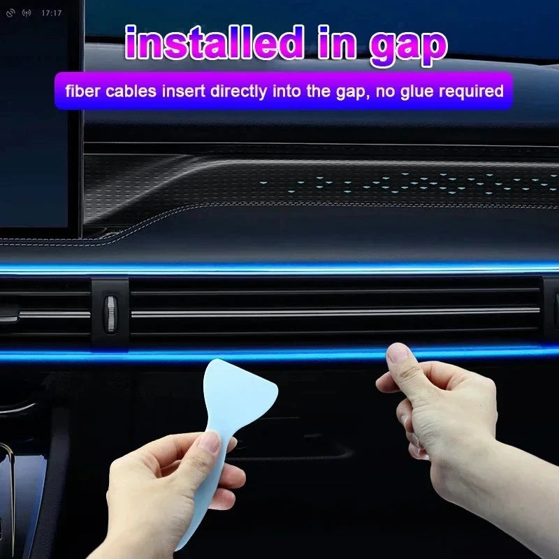 RGB Fiber Optic Car Interior Lights – 360° Ambient Glow with App Control