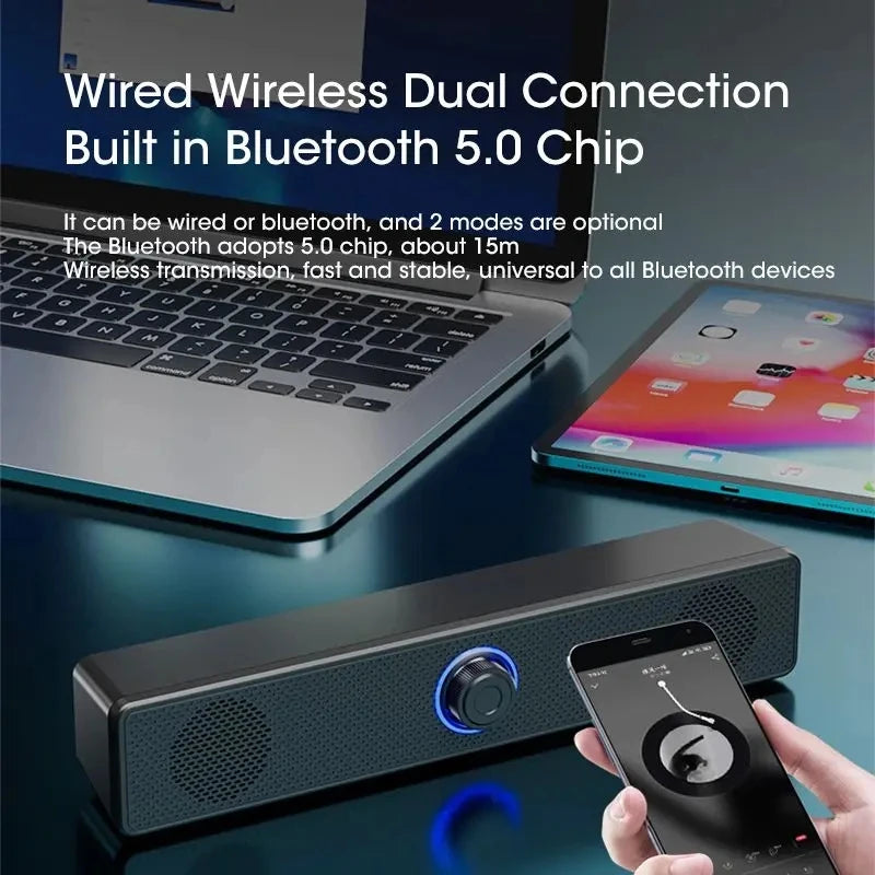 Compact Wireless TV Soundbar – Deep Bass Bluetooth Speaker 🔊