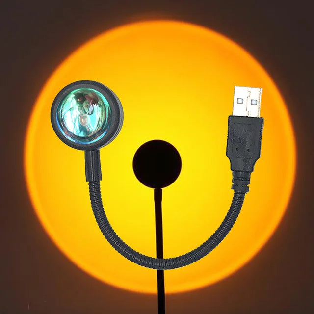 USB Sunset Projection Lamp for Aesthetic Room Lighting