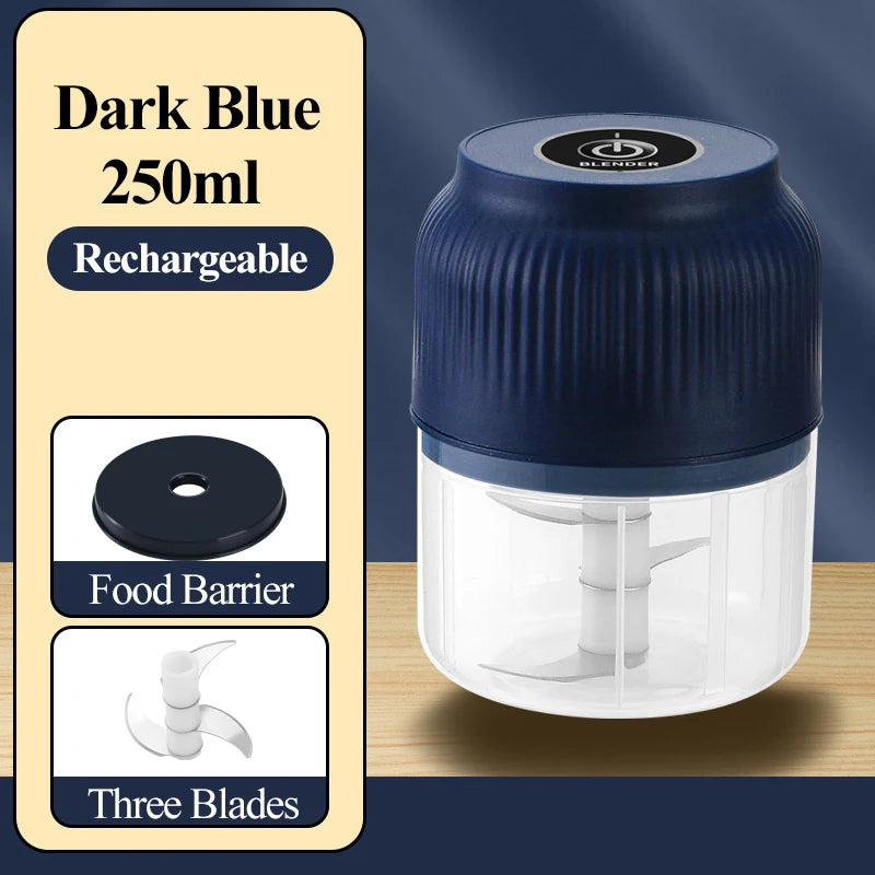 250ml Mini Wireless Garlic Chopper | USB Rechargeable Food Processor