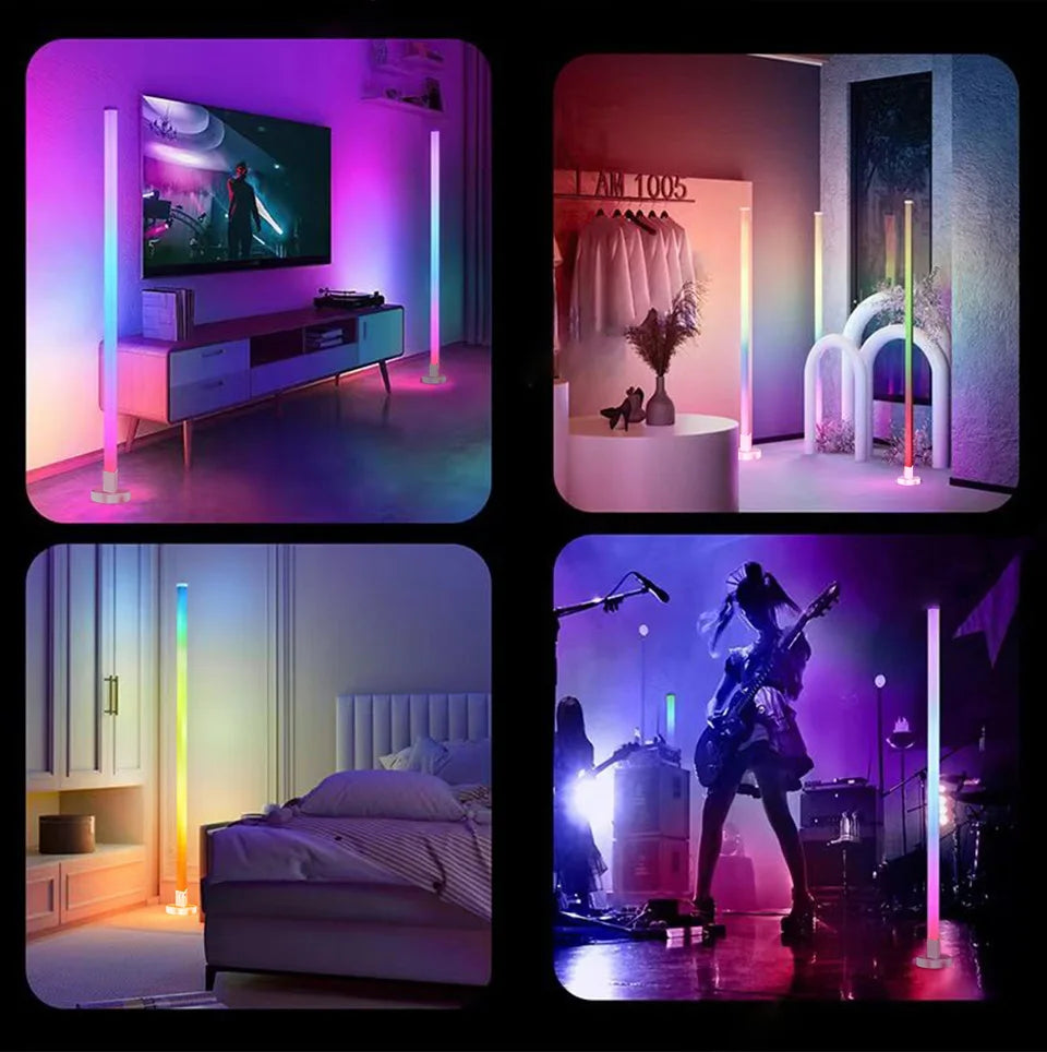 مصباح أرضي زاوية ذكي RGB - إضاءة مزاجية LED حديثة يتم التحكم فيها عبر التطبيق للألعاب وغرفة النوم 🌈✨