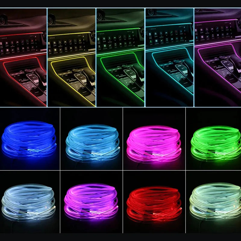 RGB Fiber Optic Car Interior Lights – 360° Ambient Glow with App Control