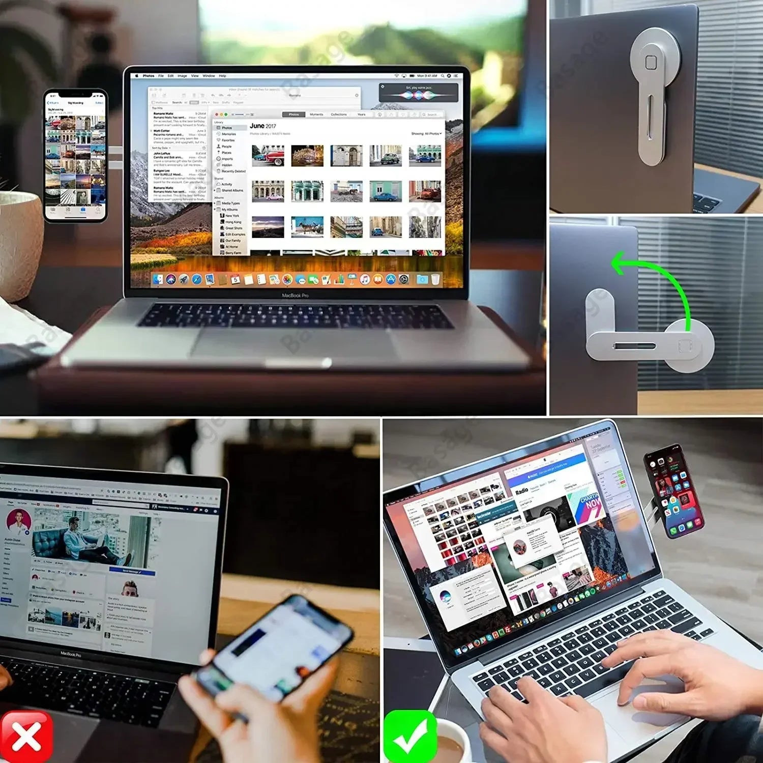 2025 Magnetic Laptop Phone Holder | Foldable Monitor Side Mount | Universal Smartphone Stand