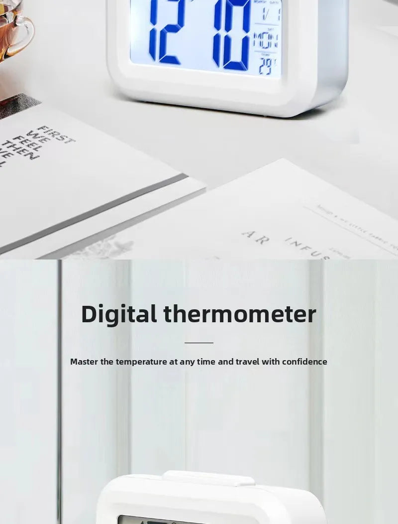 Smart LED Alarm Clock – Modern Digital Desk & Bedroom Display ⏰✨