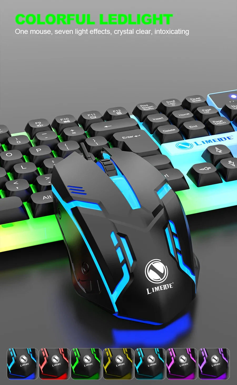 مجموعة لوحة مفاتيح وماوس للألعاب NG GTX350 | مجموعة ألعاب بإضاءة RGB LED