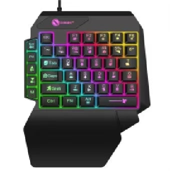 لوحة مفاتيح الألعاب أحادية اليد RGB من تيوسير │ لوحة مفاتيح سلكية صغيرة بمنفذ USB
