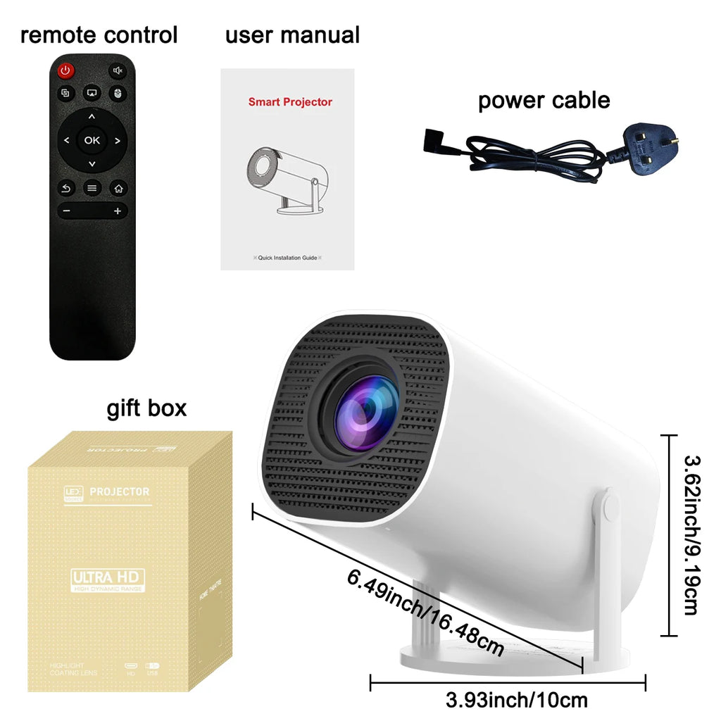 Smart Mini 4K Projector – Wi-Fi & Bluetooth Home Theater