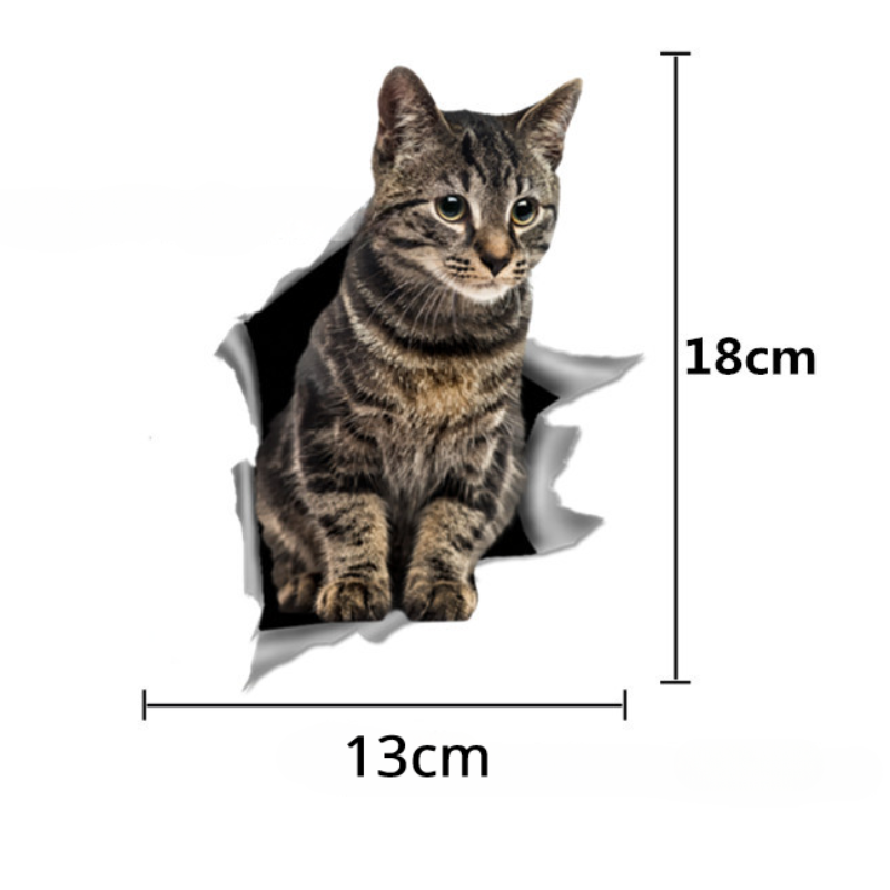 3D Cute Cat Car Sticker | Funny Peeking Vinyl Decal