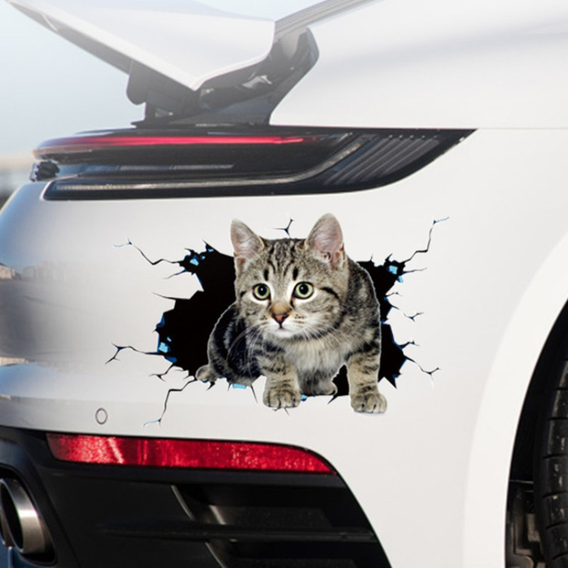 3D Cute Cat Car Sticker | Funny Peeking Vinyl Decal