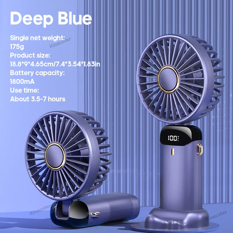 Portable Foldable Mini Fan with Phone Stand & LED Display
USB-C