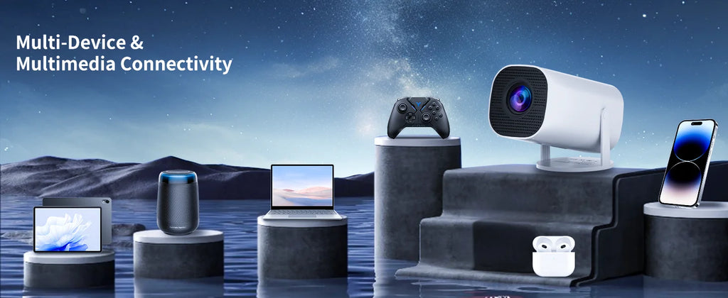 Smart Mini 4K Projector – Wi-Fi & Bluetooth Home Theater