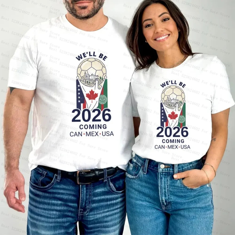تي شيرت مشجعين كأس العالم 2026 لكرة القدم - إصدار الولايات المتحدة وكندا والمكسيك هدية للمشجعين