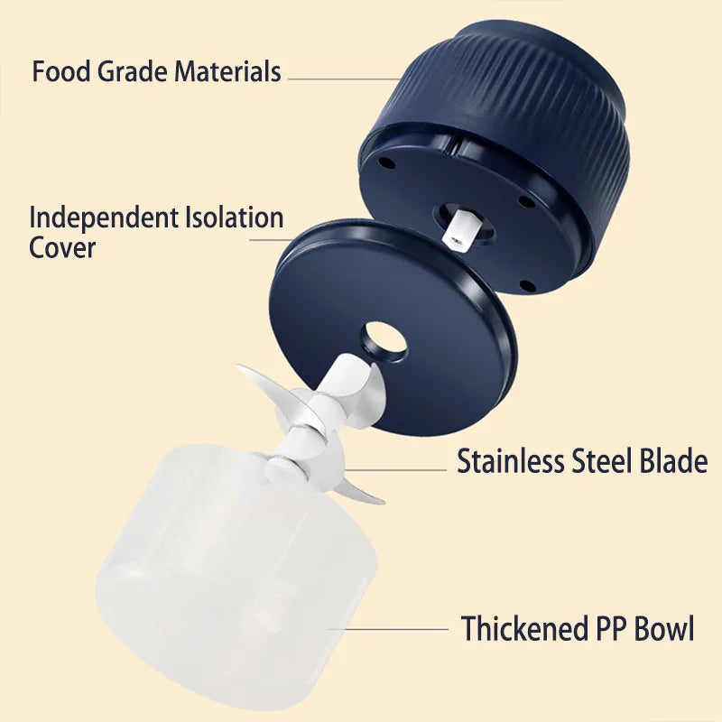 250ml Mini Wireless Garlic Chopper | USB Rechargeable Food Processor