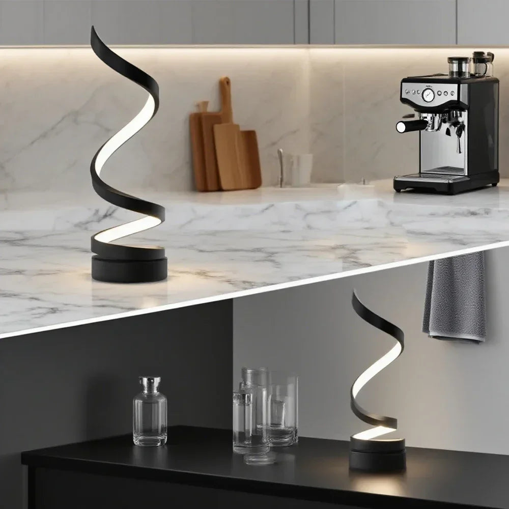 ✨ Spiral Glow LED Table Lamp – Modern Dimmable Desk & Bedroom Light