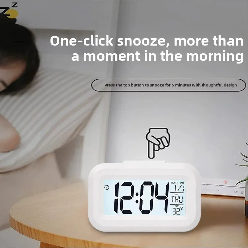 Smart LED Alarm Clock – Modern Digital Desk & Bedroom Display ⏰✨