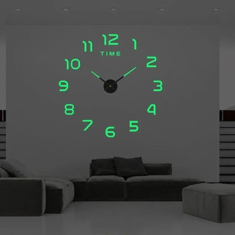 DIY Acrylic Wall Clock │ Frameless Mirror Decor │ Modern Living Room Clock