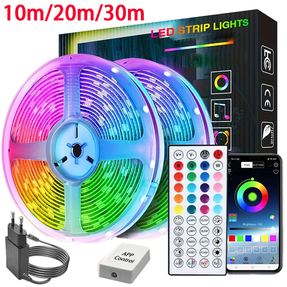 شرائط إضاءة ليد RGB متزامنة مع الموسيقى – إضاءة ذكية لخلق أجواء مميزة في الغرفة